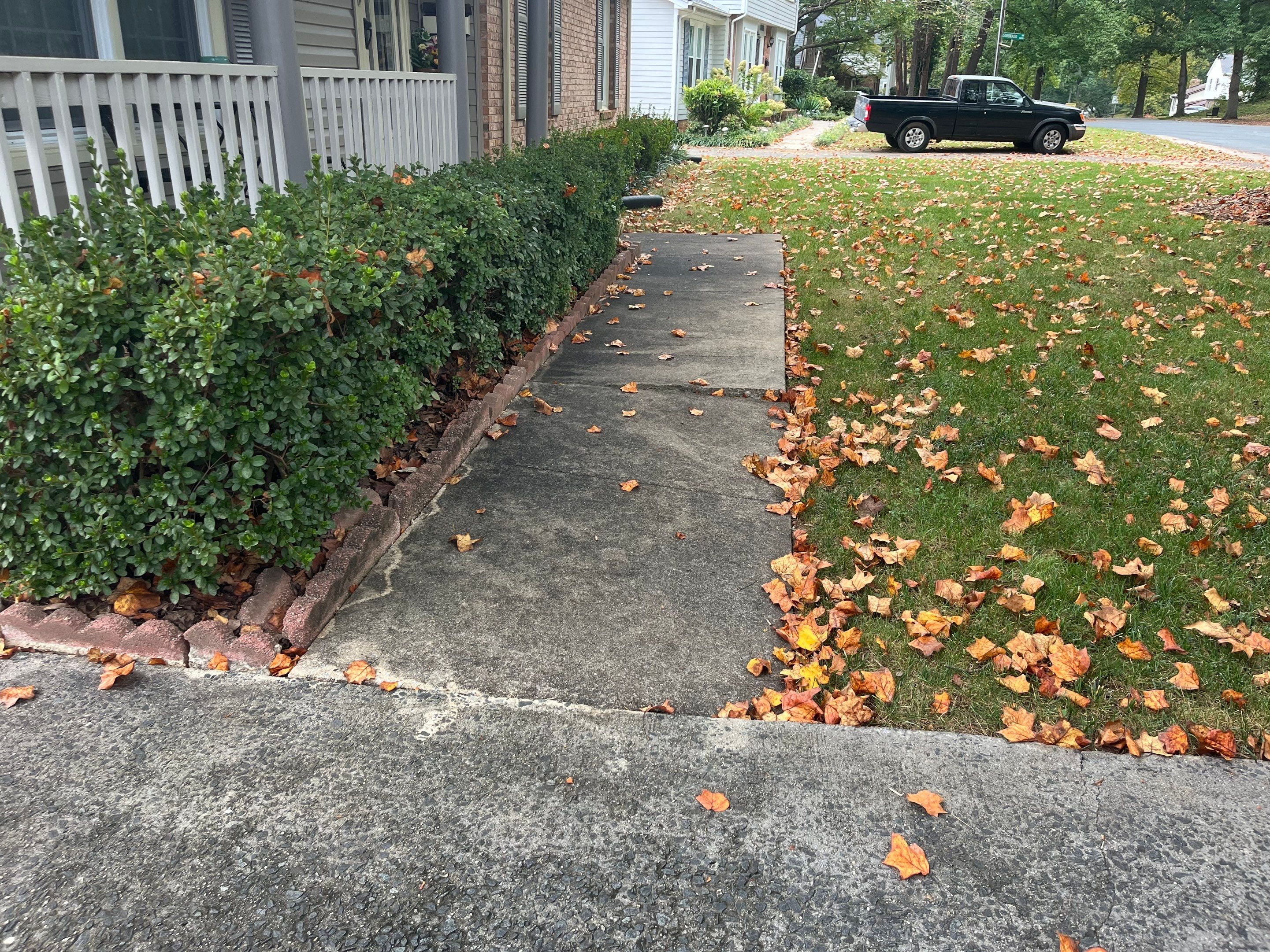 Uneven sidewalk slabs creating a vertical trip hazard